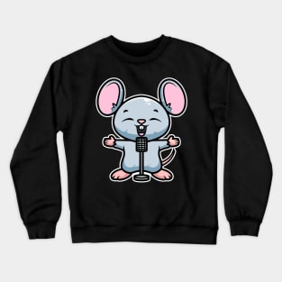 Mouse Sing Karaoke Kids Kawaii Neko Anime graphic Crewneck Sweatshirt